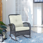 Manhattan Comfort Fruttuo Traditional Upholstered Rocking Chair in Cream and Black