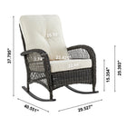 Manhattan Comfort Fruttuo Traditional Upholstered Rocking Chair in Cream and Black