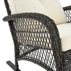 Manhattan Comfort Fruttuo Traditional Upholstered Rocking Chair in Cream and Black