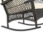 Manhattan Comfort Fruttuo Traditional Upholstered Rocking Chair in Cream and Black