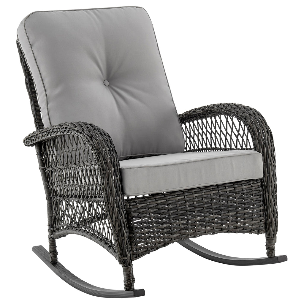 Manhattan Comfort Fruttuo Traditional Upholstered Rocking Chair in Gray