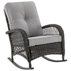 Manhattan Comfort Fruttuo Traditional Upholstered Rocking Chair in Gray