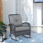 Manhattan Comfort Fruttuo Traditional Upholstered Rocking Chair in Gray