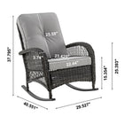 Manhattan Comfort Fruttuo Traditional Upholstered Rocking Chair in Gray