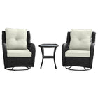 Manhattan Comfort Fruttuo Traditional 3-Piece Conversation Set in Cream and Black