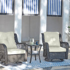 Manhattan Comfort Fruttuo Traditional 3-Piece Conversation Set in Cream and Black
