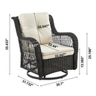 Manhattan Comfort Fruttuo Traditional 3-Piece Conversation Set in Cream and Black