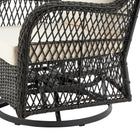 Manhattan Comfort Fruttuo Traditional 3-Piece Conversation Set in Cream and Black