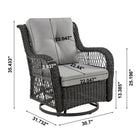 Manhattan Comfort Fruttuo Traditional 3-Piece Conversation Set in Gray