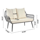 Manhattan Comfort Portofino Modern 4-Piece Conversation Set in Gray and Cream