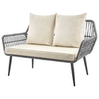 Manhattan Comfort Portofino Modern 4-Piece Conversation Set in Gray and Cream