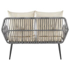 Manhattan Comfort Portofino Modern 4-Piece Conversation Set in Gray and Cream