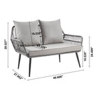Manhattan Comfort Portofino Modern 4-Piece Conversation Set in Gray