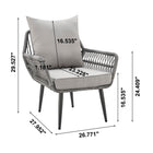 Manhattan Comfort Portofino Modern 4-Piece Conversation Set in Gray