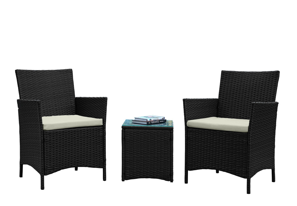 Manhattan Comfort Imperia Modern 3-Piece Conversation Set in Gray and Cream