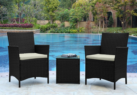 Manhattan Comfort Imperia Modern 3-Piece Conversation Set in Gray and Cream