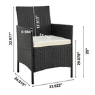 Manhattan Comfort Imperia Modern 3-Piece Conversation Set in Gray and Cream