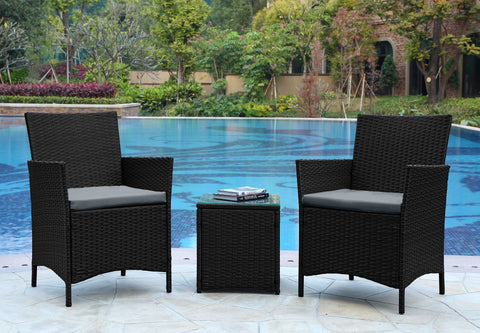 Manhattan Comfort Imperia Modern 3-Piece Conversation Set in Gray
