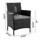 Manhattan Comfort Imperia Modern 3-Piece Conversation Set in Gray