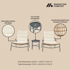 Manhattan Comfort Sunset Modern 3-Piece Conversation Set in Cream