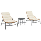 Manhattan Comfort Sunset Modern 3-Piece Conversation Set in Cream