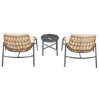 Manhattan Comfort Sunset Modern 3-Piece Conversation Set in Cream