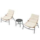Manhattan Comfort Sunset Modern 3-Piece Conversation Set in Cream