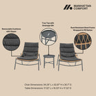 Manhattan Comfort Sunset Modern 3-Piece Conversation Set in Gray