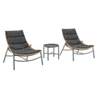 Manhattan Comfort Sunset Modern 3-Piece Conversation Set in Gray