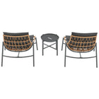 Manhattan Comfort Sunset Modern 3-Piece Conversation Set in Gray