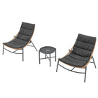 Manhattan Comfort Sunset Modern 3-Piece Conversation Set in Gray