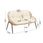 Manhattan Comfort Pine Modern 4-Piece Conversation Set in Cream