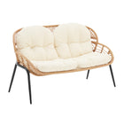 Manhattan Comfort Pine Modern 4-Piece Conversation Set in Cream