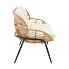Manhattan Comfort Pine Modern 4-Piece Conversation Set in Cream
