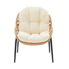 Manhattan Comfort Pine Modern 4-Piece Conversation Set in Cream