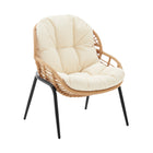 Manhattan Comfort Pine Modern 4-Piece Conversation Set in Cream
