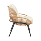 Manhattan Comfort Pine Modern 4-Piece Conversation Set in Cream
