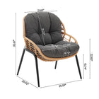 Manhattan Comfort Pine Modern 4-Piece Conversation Set in Gray
