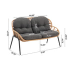 Manhattan Comfort Pine Modern 4-Piece Conversation Set in Gray