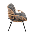 Manhattan Comfort Pine Modern 4-Piece Conversation Set in Gray