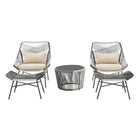 Manhattan Comfort Ashland Modern 5-Piece Conversation Set in Cream