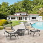 Manhattan Comfort Ashland Modern 5-Piece Conversation Set in Cream