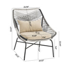 Manhattan Comfort Ashland Modern 5-Piece Conversation Set in Cream
