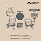 Manhattan Comfort Ashland Modern 5-Piece Conversation Set in Cream
