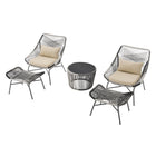 Manhattan Comfort Ashland Modern 5-Piece Conversation Set in Cream