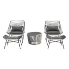 Manhattan Comfort Ashland Modern 5-Piece Conversation Set in Gray