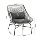 Manhattan Comfort Ashland Modern 5-Piece Conversation Set in Gray