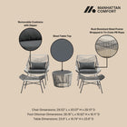 Manhattan Comfort Ashland Modern 5-Piece Conversation Set in Gray