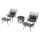Manhattan Comfort Ashland Modern 5-Piece Conversation Set in Gray