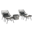 Manhattan Comfort Ashland Modern 5-Piece Conversation Set in Gray